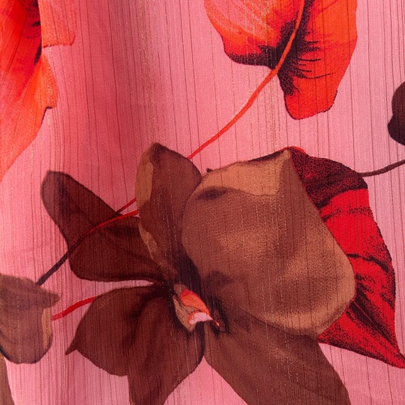 Express Pink and Brown Floral blouse - Picture 5 of 9